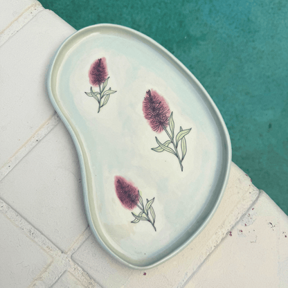 Grevillea Bloom Ceramic Serving Platter – Australian Native Flower
