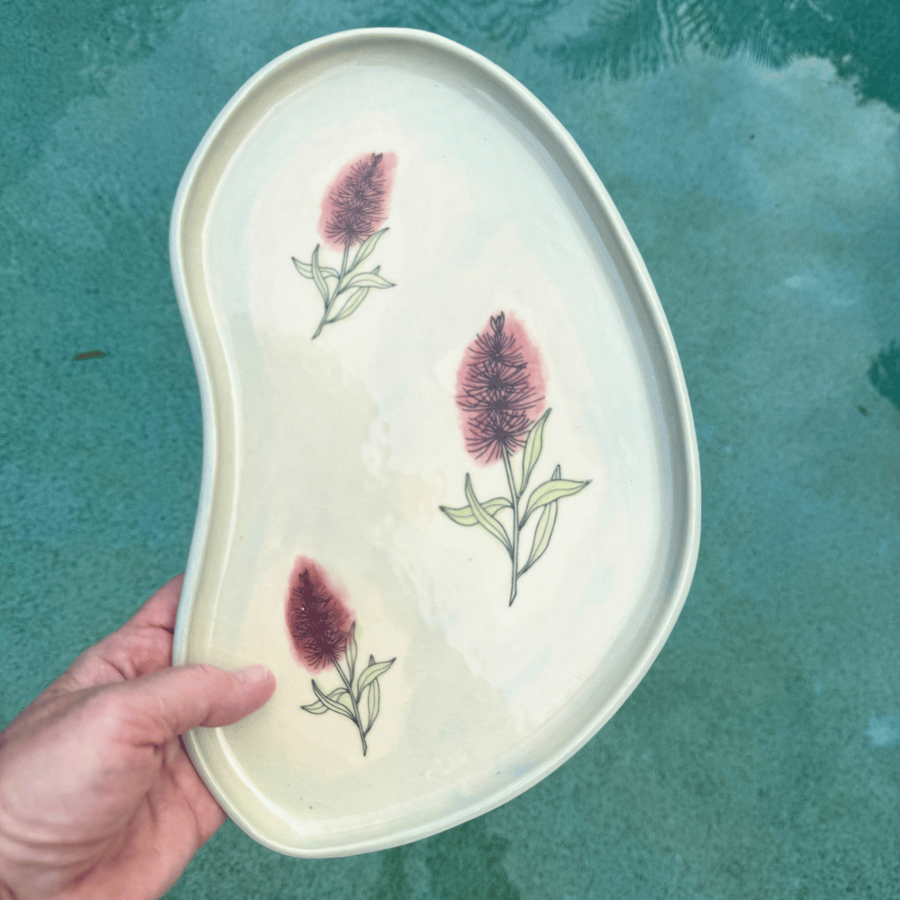 Grevillea Bloom Ceramic Serving Platter – Australian Native Flower