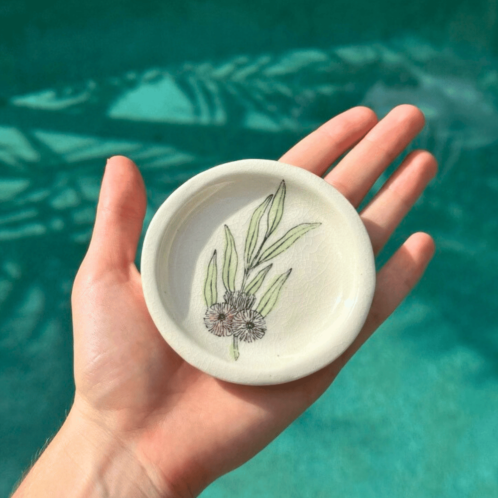 Gum Blossom Ceramic Trinket Dish
