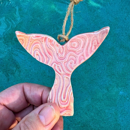Whale / Mermaid Tail Hanging Ceramic Ornaments