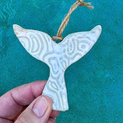Whale / Mermaid Tail Hanging Ceramic Ornaments