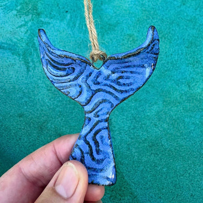 Whale / Mermaid Tail Hanging Ceramic Ornaments