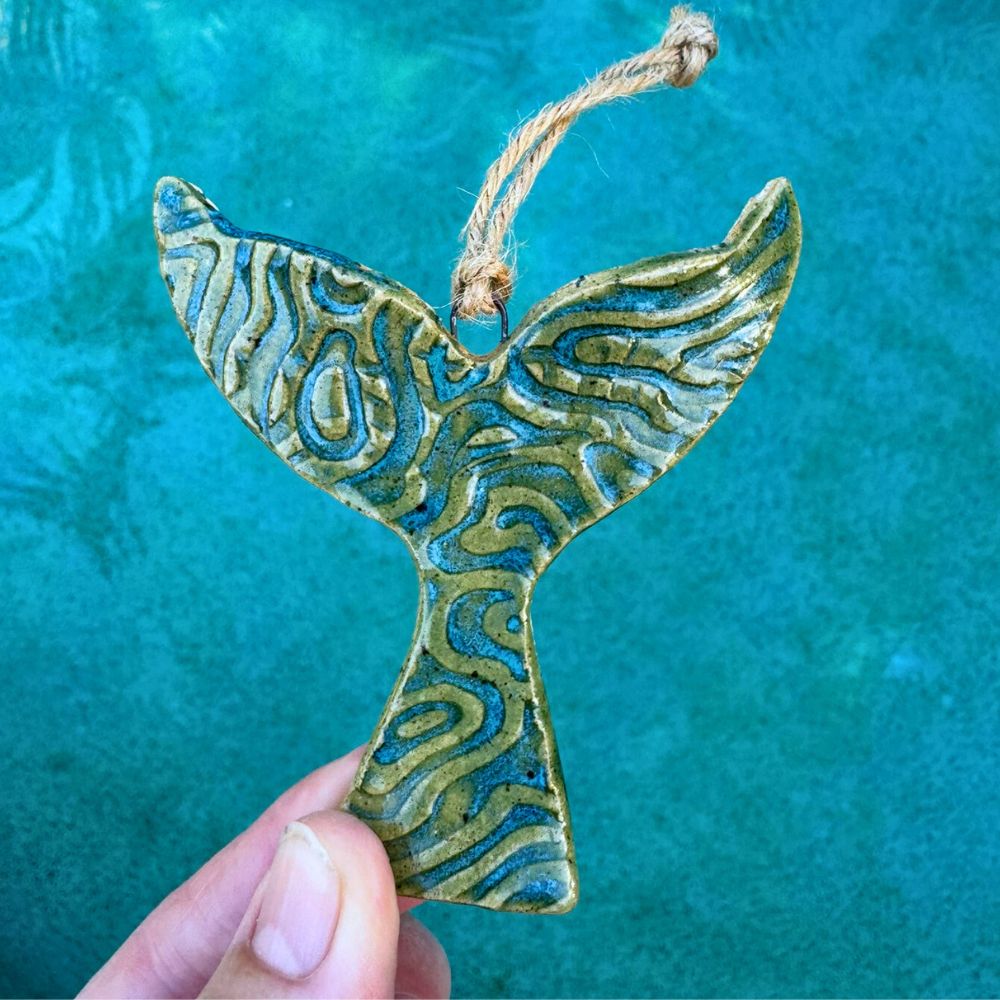 Whale / Mermaid Tail Hanging Ceramic Ornaments