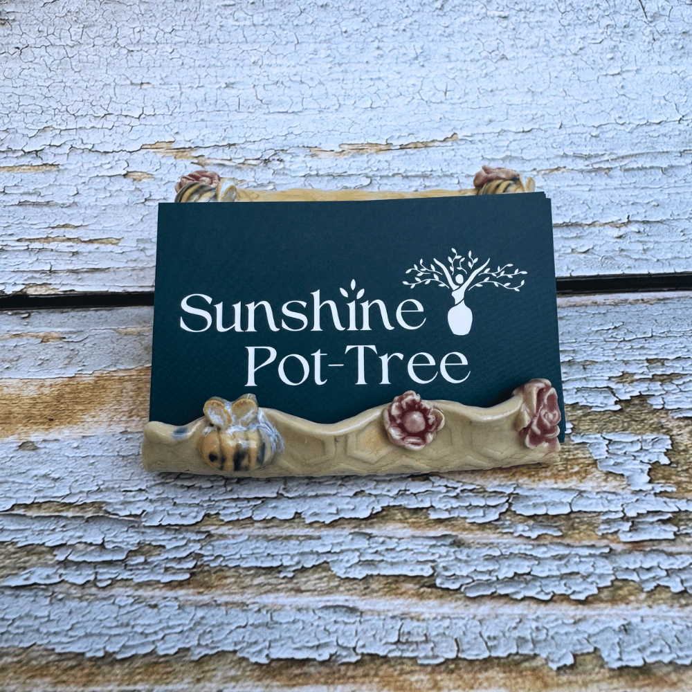 Honey Bloom Ceramic Business Card Holder