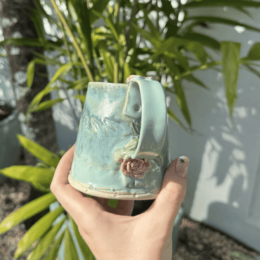 handmade ceramic mug Australia dragonfly inside