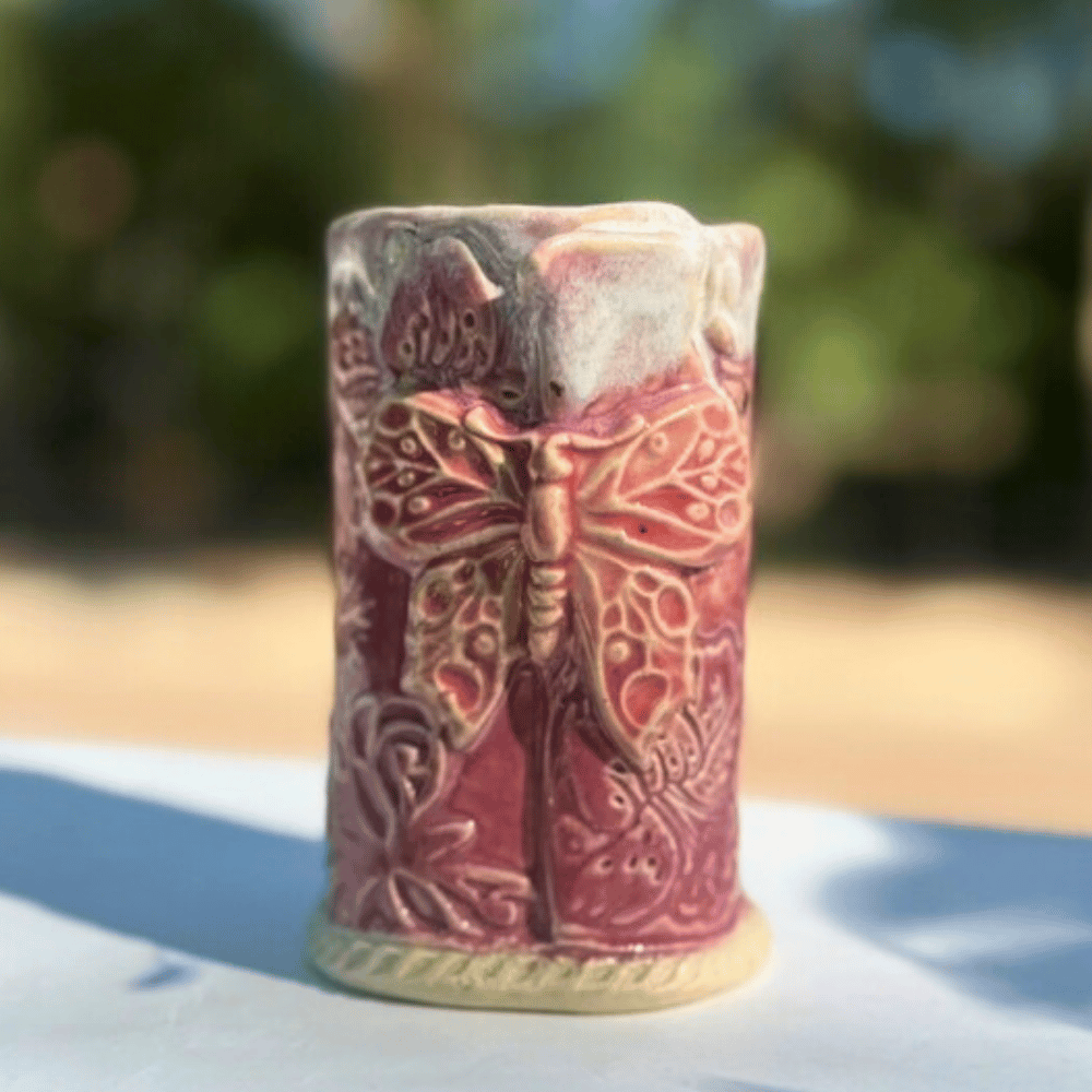 sunshine pottree butterfly vase handmade pottery