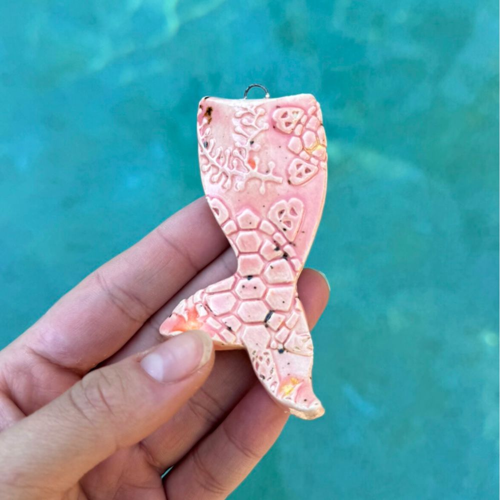 Pink Mermaid Tail Narrow Hanging Ornament