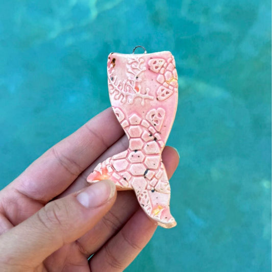 Pink Mermaid Tail Narrow Hanging Ornament