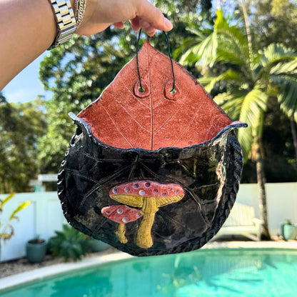 Mushroom Black Wall Planter