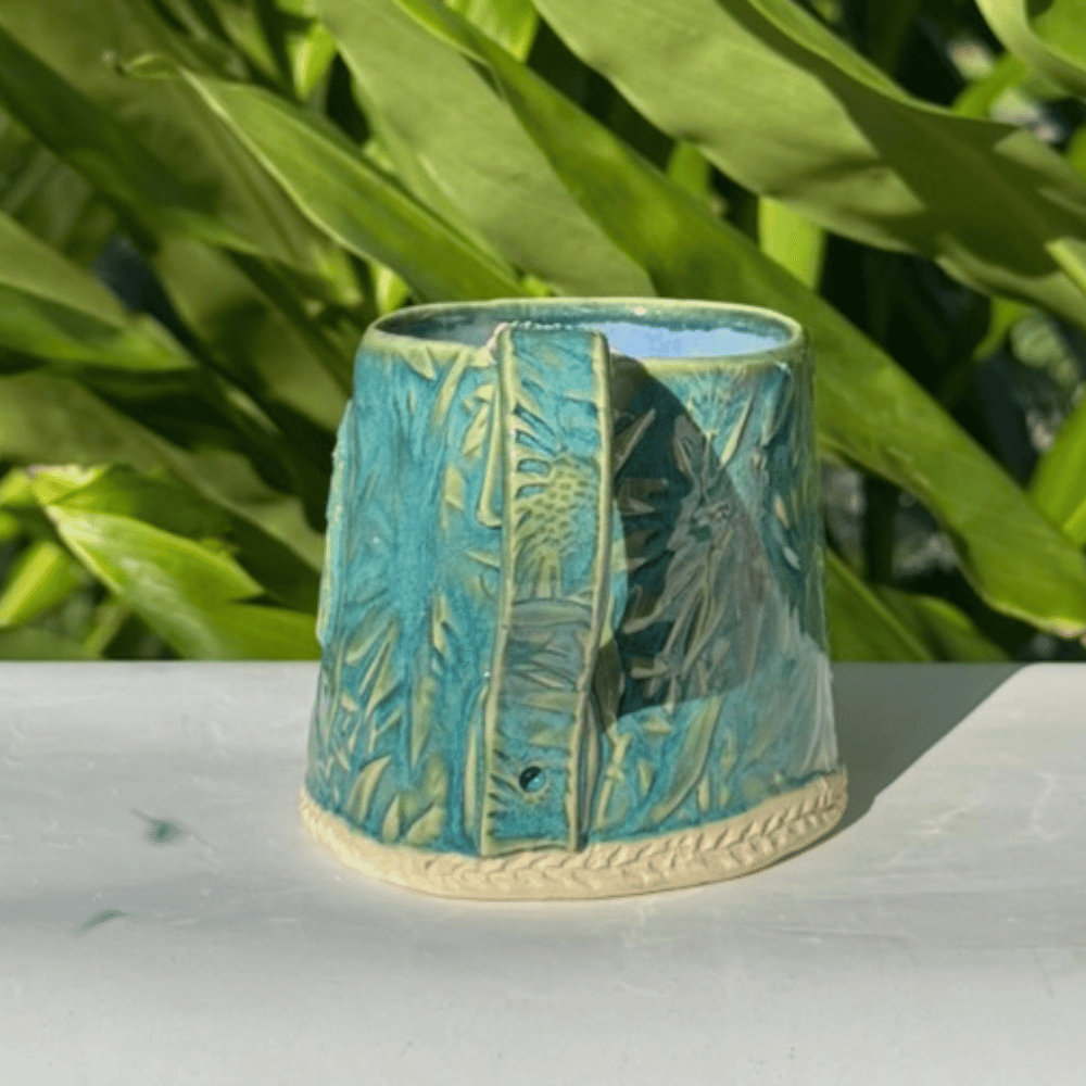 Botanical ceramic handmade coffee mug Sunshine Coast