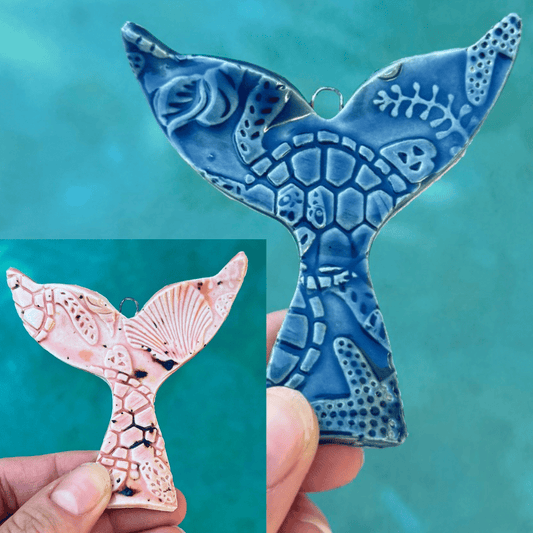 ceramic whale tails hanging decorations
