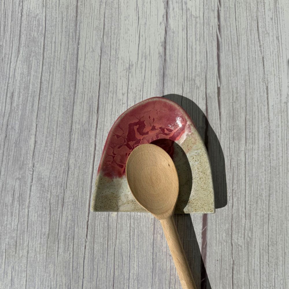 Pink Spoon Rest Ceramic