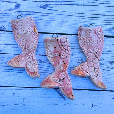 Pink Mermaid Tail Narrow Hanging Ornament