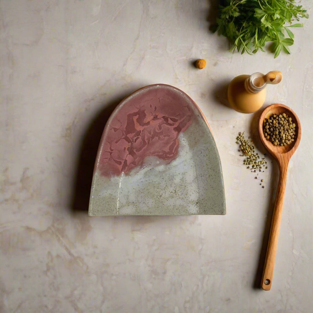 Pink Spoon Rest Ceramic
