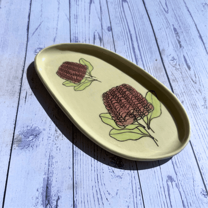 handmade ceramic banksia platter Australia