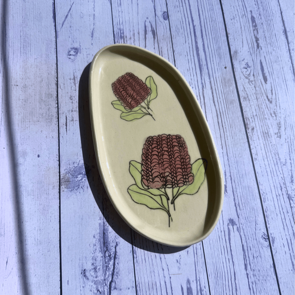 banksia serving dish  hand made ceramics Sunshine Coast