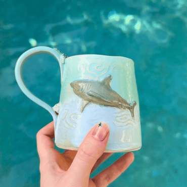 ocean inspired shark mug handmade ceramic Australia