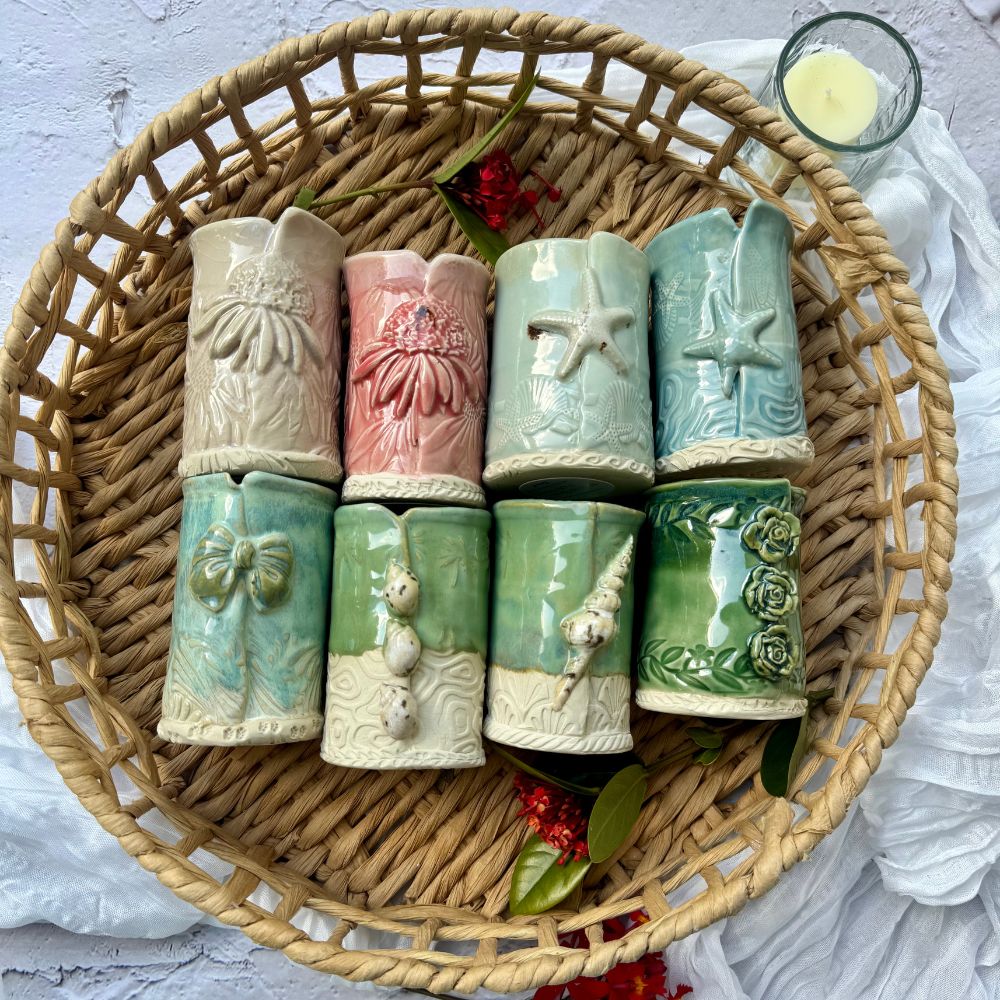 range of ceramic bud vases