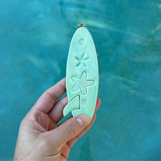 Sky Blue Surfboard Hanging Ornament