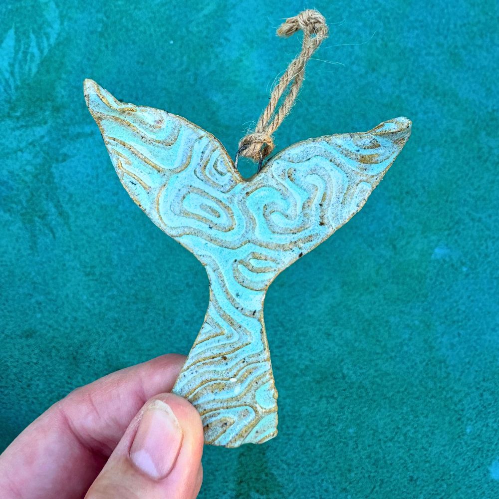 Whale / Mermaid Tail Hanging Ceramic Ornaments