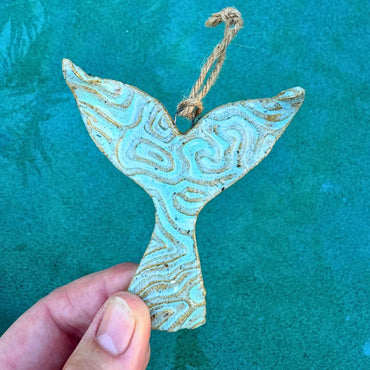 Whale / Mermaid Tail Hanging Ceramic Ornaments