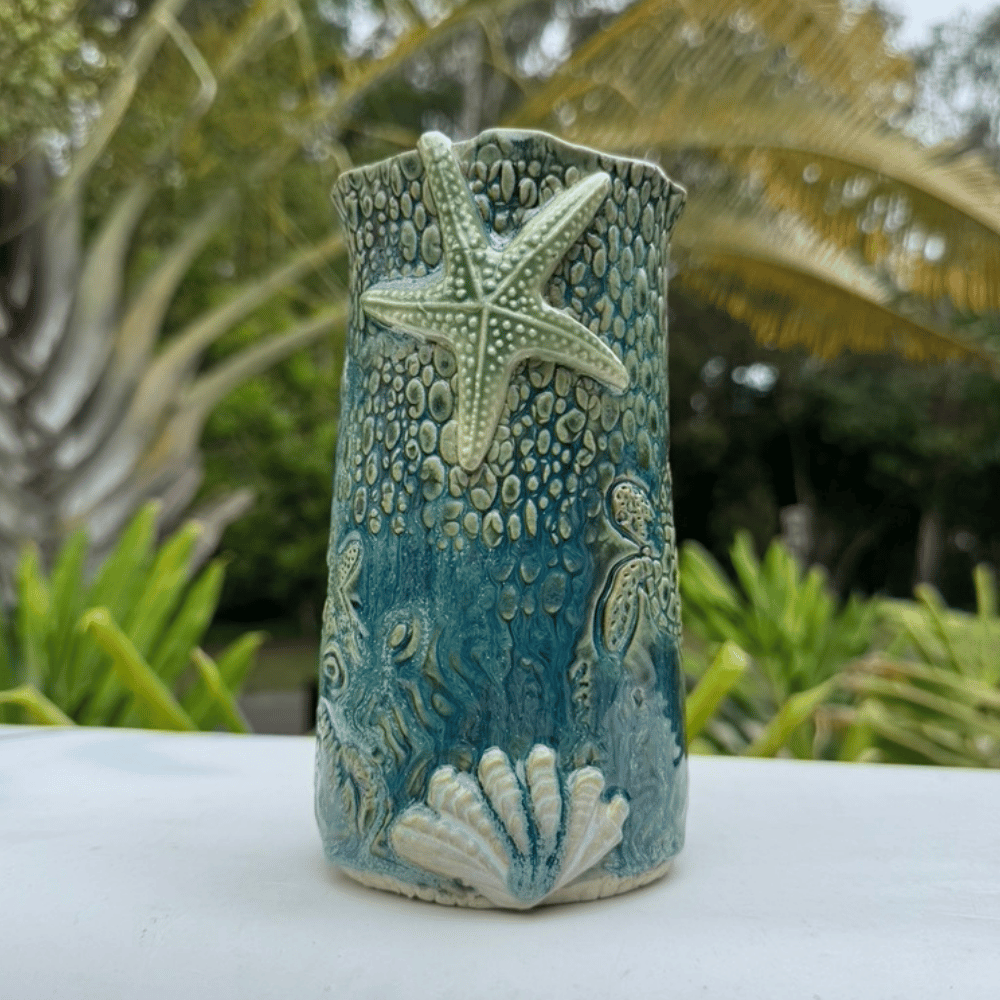 ceramic vase turtle decor