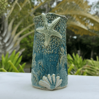 ceramic vase turtle decor