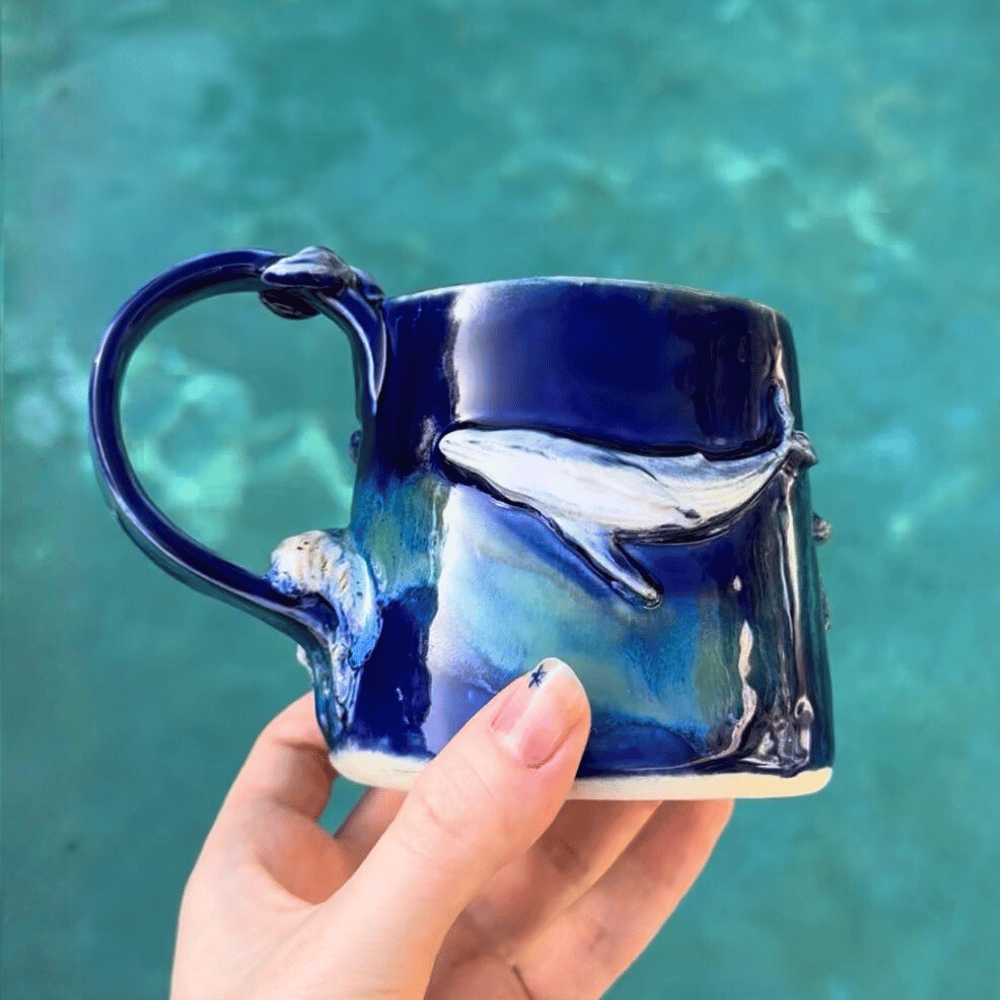 whale mug handmade ceramic australia
