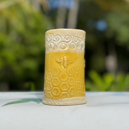 Honey Hive Ceramic Bud Vase
