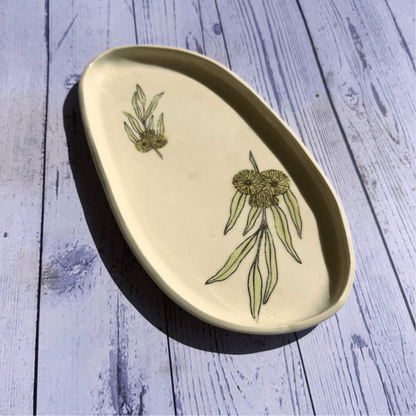 gum leaf serving platter handmade australia